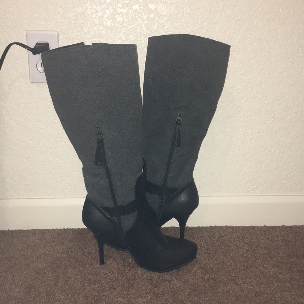 ED HARDY BLACK BOOTS